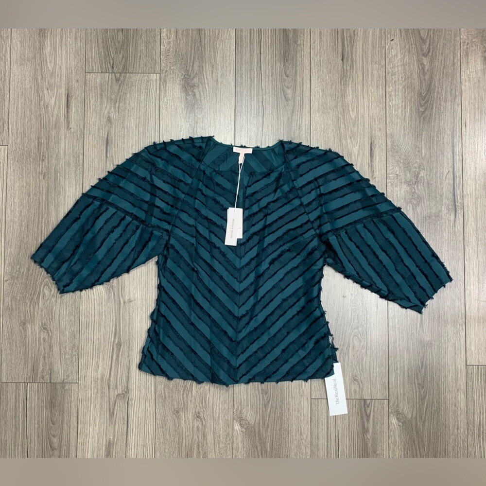 NEW Rebecca Taylor Eyelash Stripe Blouse NWT SZ 4